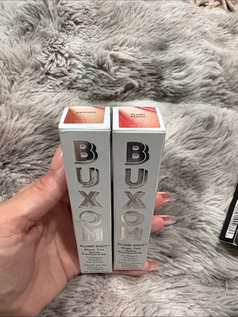 Buxom Plump Shot Sheer Tint Lip Gloss Duo - Exposed (peach nude) & Plush Peach